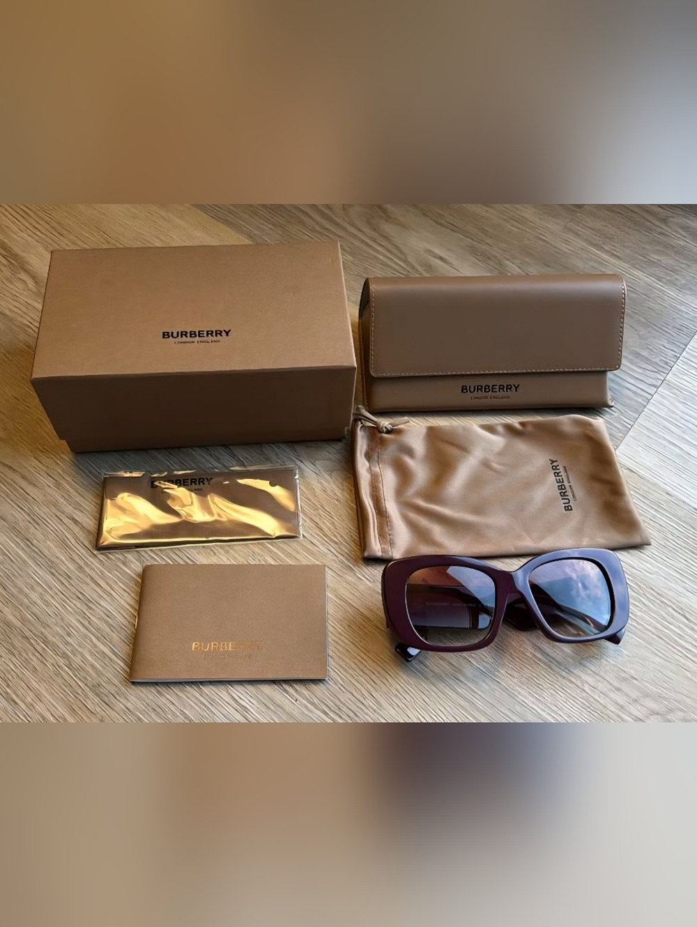 Burberry 0BE4410, Bordeaux/Clear Gradient Dark Violet, Size52X18X140